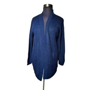 Zeagoo navy‎ blue Cardigan sweater long Size XXL NWT Pockets Knit Women's